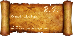 Rumpl Ibolya névjegykártya
